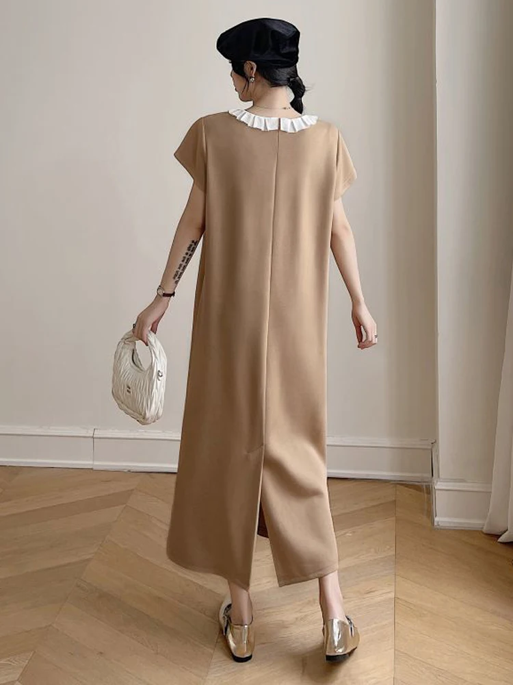 NYFS 2025 فستان نسائي كوري صيفي جديد من فيستدوس رداء Elbise فضفاض مقاس كبير فساتين طويلة متينة بأكمام قصيرة #5