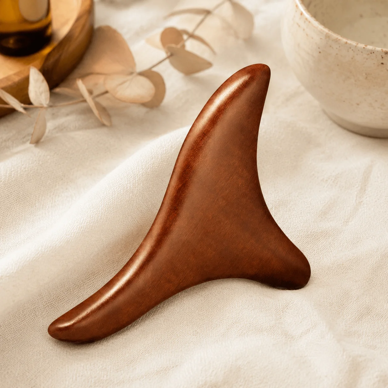 Natural Sandalwood Foot Massager Triangular Gua Sha Scraping massage tools Acupoint-Massage Bar Wooden-Muscle body Relaxation