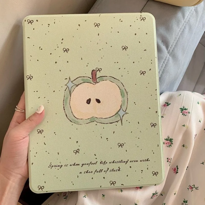 Fresh Light Green IPad Case for Air6 11in Air5 10.9in 10th 9th 10.2in Acrylic Rotating Case 5th 9.7 Pro Air3 10.5in Apple Cover