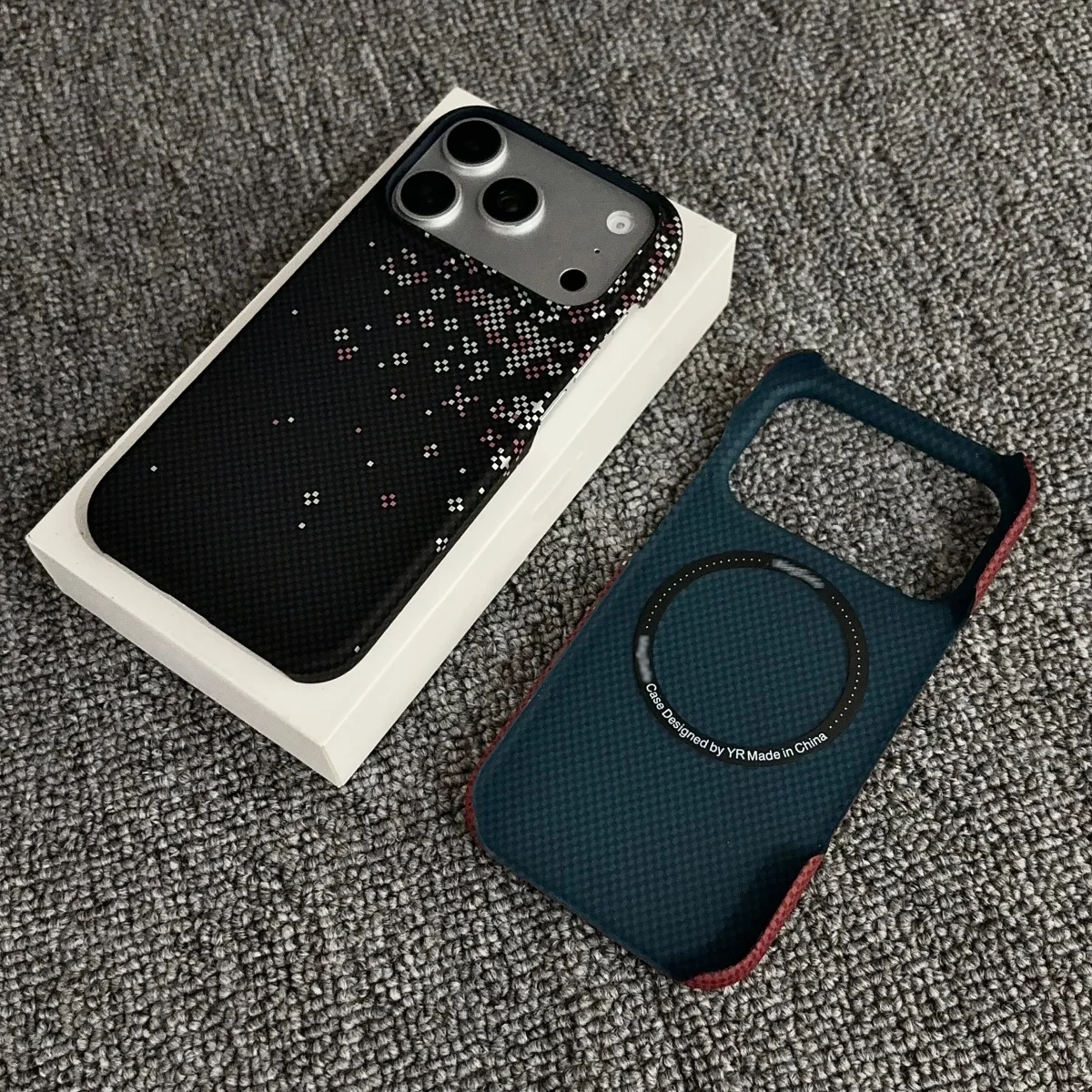 Slim Frameless Carbon Fiber Starry Sky Pattern Case For iPhone 18 17 Air 16 15 14 Plus 13 12 Pro Max For Magsafe Magnetic Cover