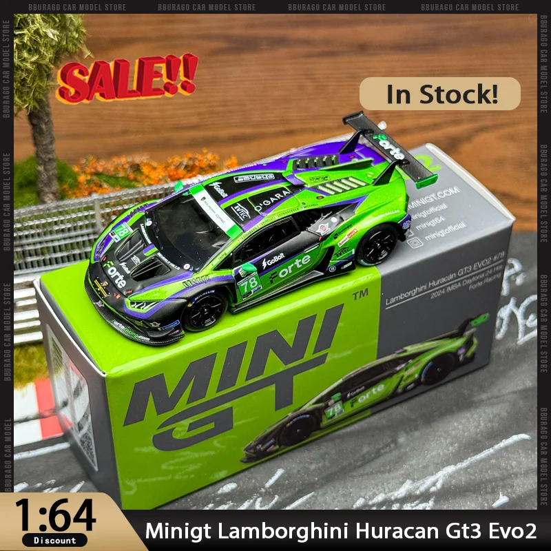 

New In Stock Minigt 1:64 Huracan Gt3 Evo2 Alloy Diecast Car Model #1062 #78 Alloy Collection Diecast Ornaments Toys