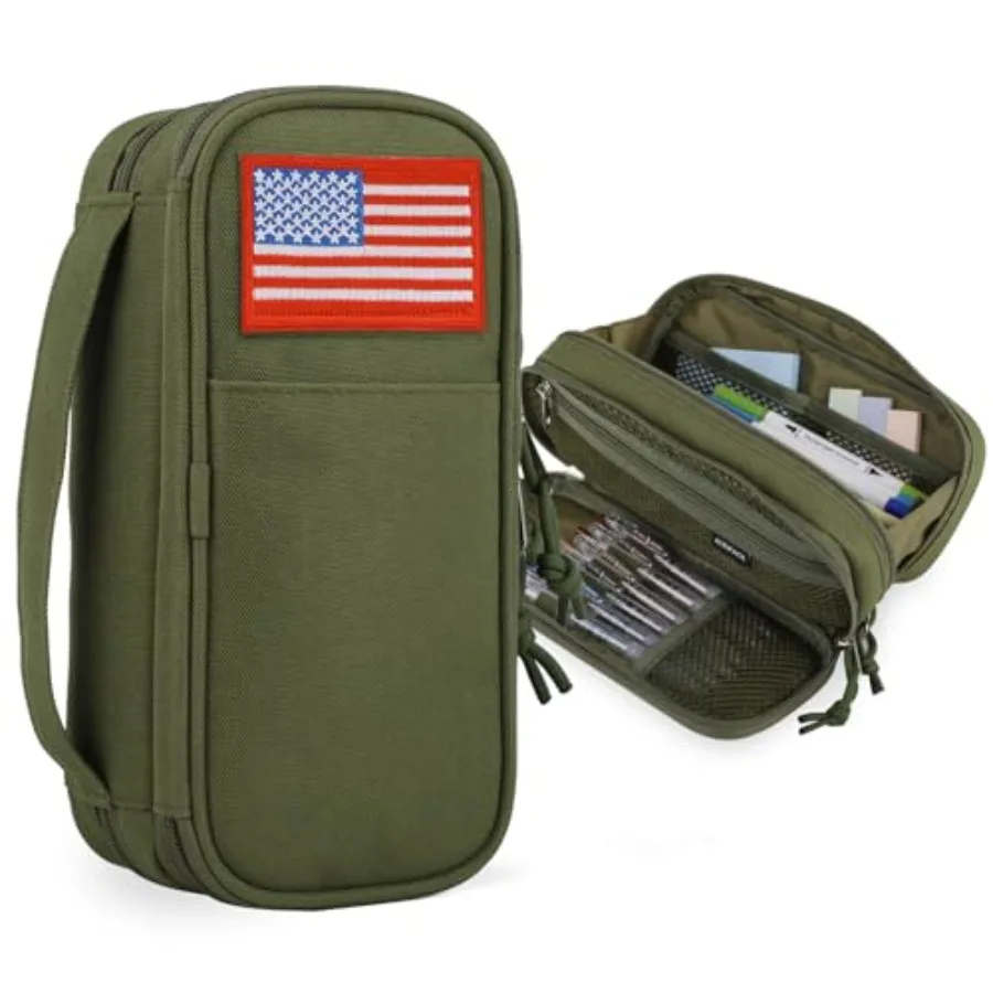 

Tactical Pencil Case for Boy, Large Capacity Pencil Pouch, Marker Organizer Case Pen Box, Tool Bag Desk Organizer for School Co