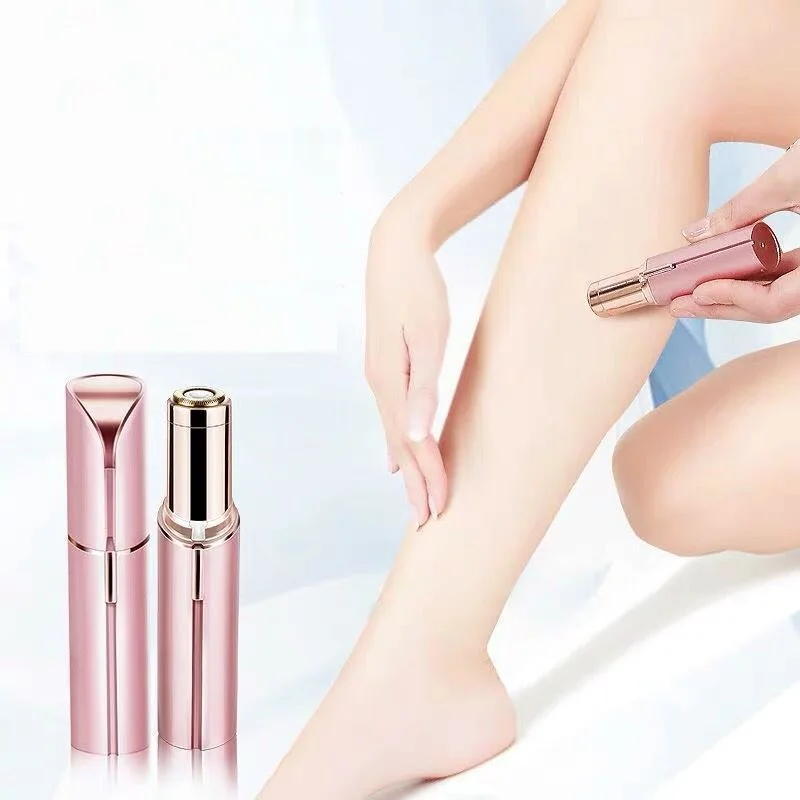 Portable Lipstick Shape Depilador elétrico para mulheres, barbeador indolor seguro, biquíni facial, depilação axilar, lâmina doméstica, ferramenta de barbear