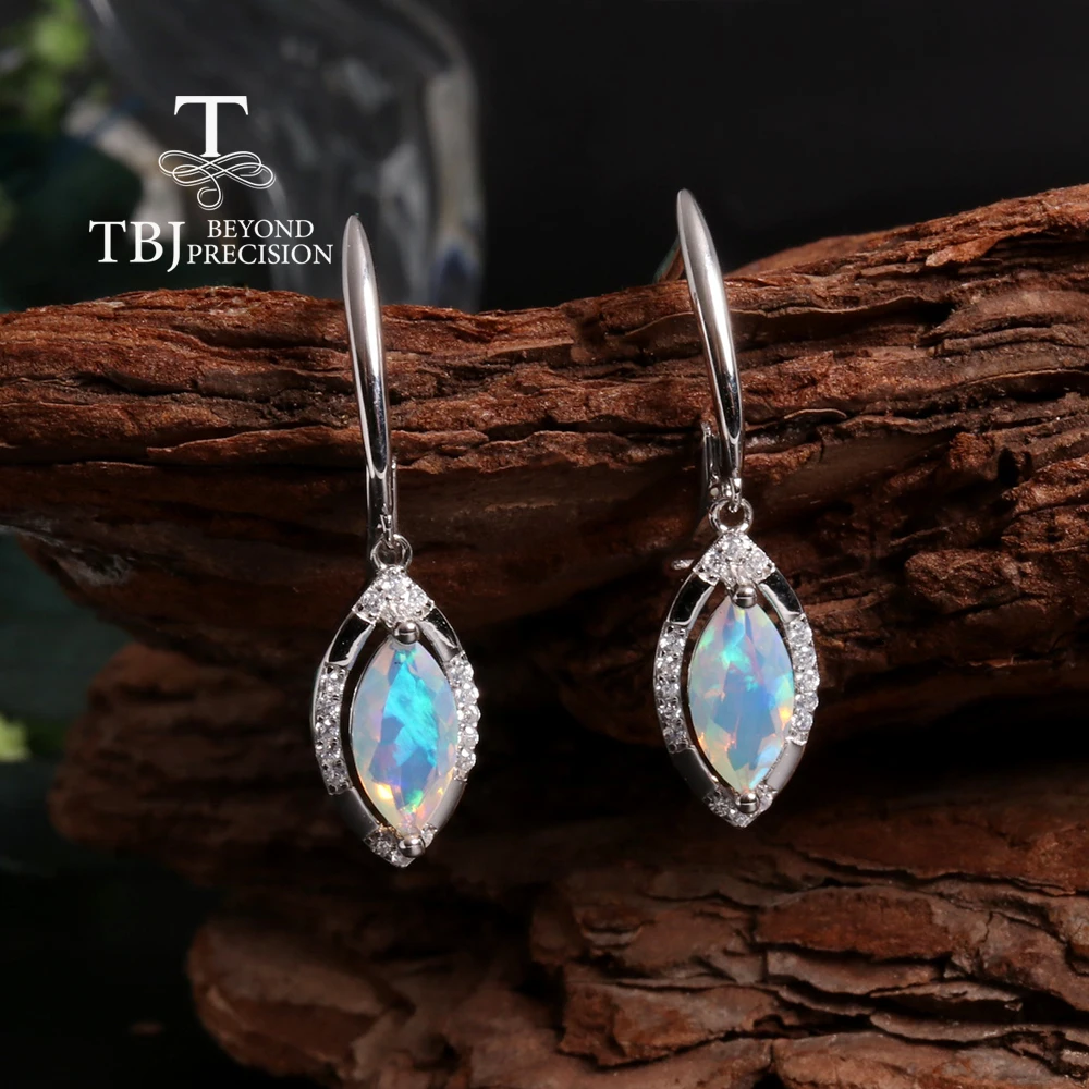 Mysterious Noble October Birthstone Natural Opal Drop Earrings S925 silver Light luxury design birthday gift for ladies and girl