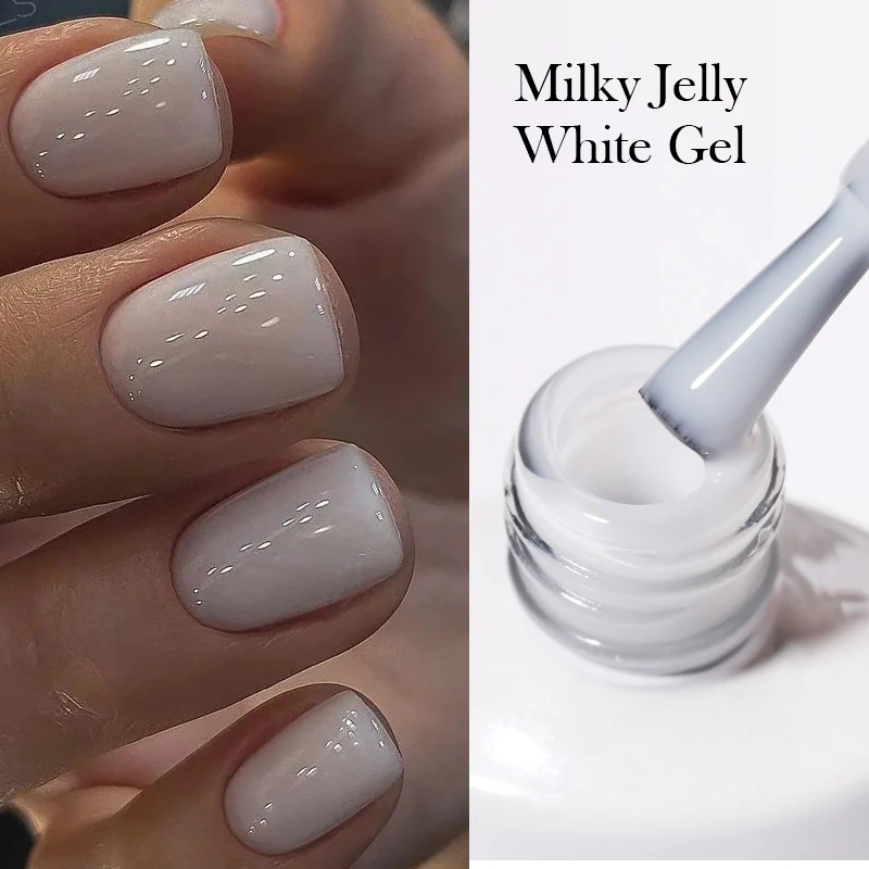 BORN PRETTY Milky Jelly White Nail Gel Polish Clear Pink Color Soak Off UV LED Self-leveling Gel Varnish Manicure 10ml Hard Gel