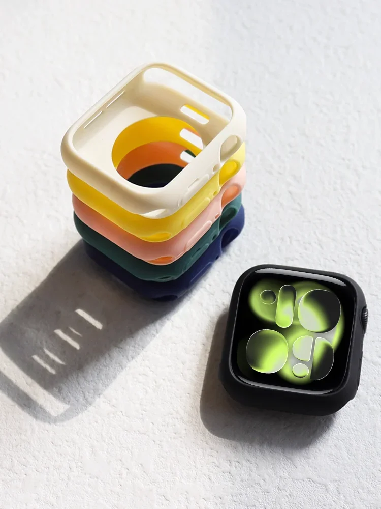 حافظة من السيليكون الناعم لساعة أبل 11 10 46 مللي متر 42 مللي متر ملحقات واقية شل الوفير iwatch سلسلة 10 11 46 مللي متر 42 مللي متر غطاء