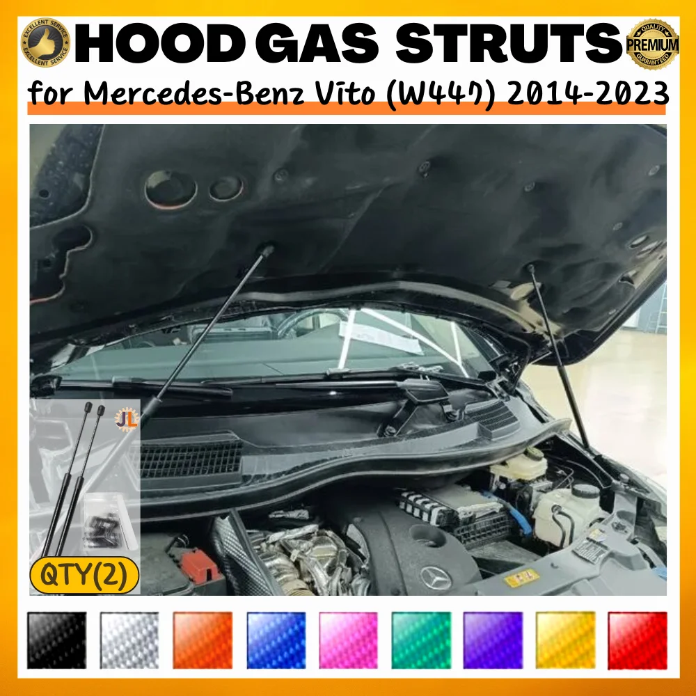 

Qty(2) Hood Struts for Mercedes-Benz Vito (W447) 2014-2023 Front Bonnet Modify Gas Springs Shock Absorbers Lift Supports Dampers