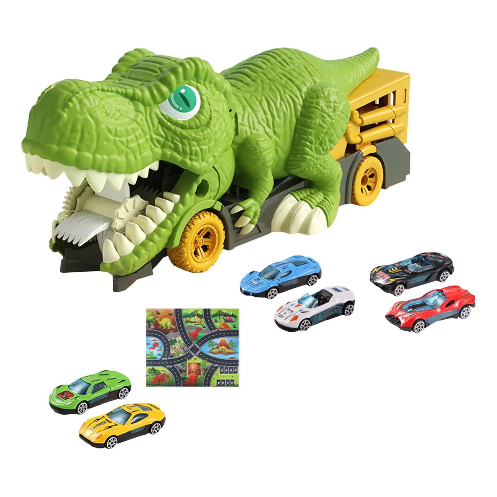 Dinosaurus eetende auto's Realistische opslag met mini-auto's voor kinderen Cadeauspeelgoed