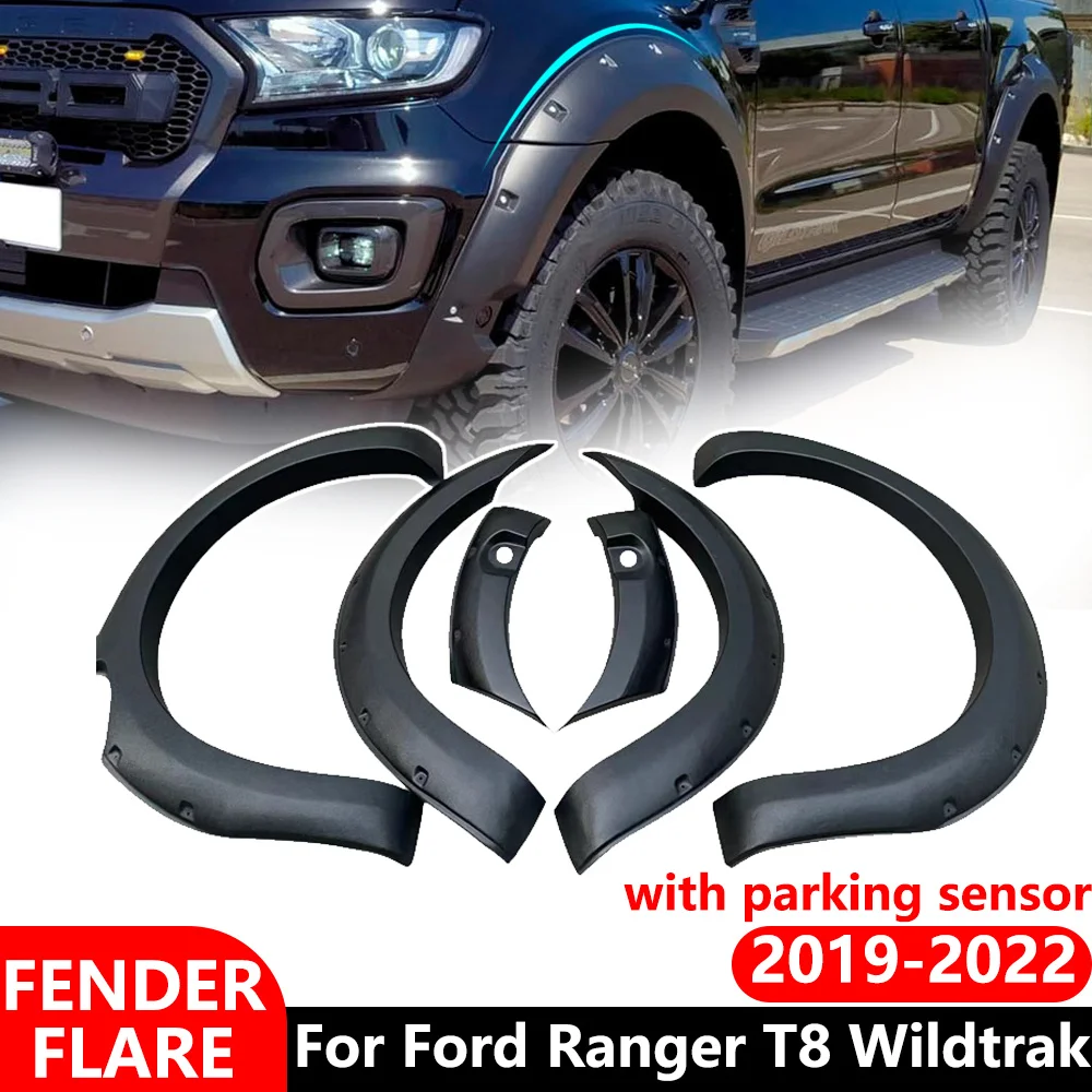 

6“ Wheel Arch Extension Fender Flares for Ford Ranger 2019-2022 T8 PX3 MK3 Wildtrak Limited XLT XLS Dual Cab 4X4 Car Accessories