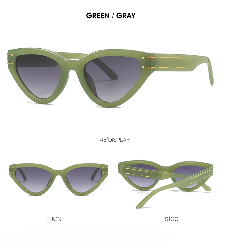 Vintage Cat Eye Sonnenbrille Frauen Männer 2024 Marke Designer Mode Goggle Sonnenbrille Weibliche Trends Shades Außerhalb Brillen UV400 – Detail 9