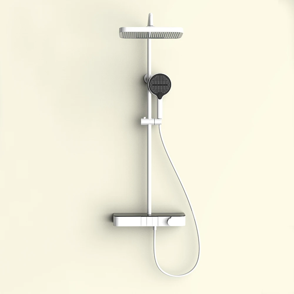 

SKOWLL Modern Bathroom Shower Set with Adjustable Slide Bar, High Pressure Shower Faucet Combo for Home Hotel