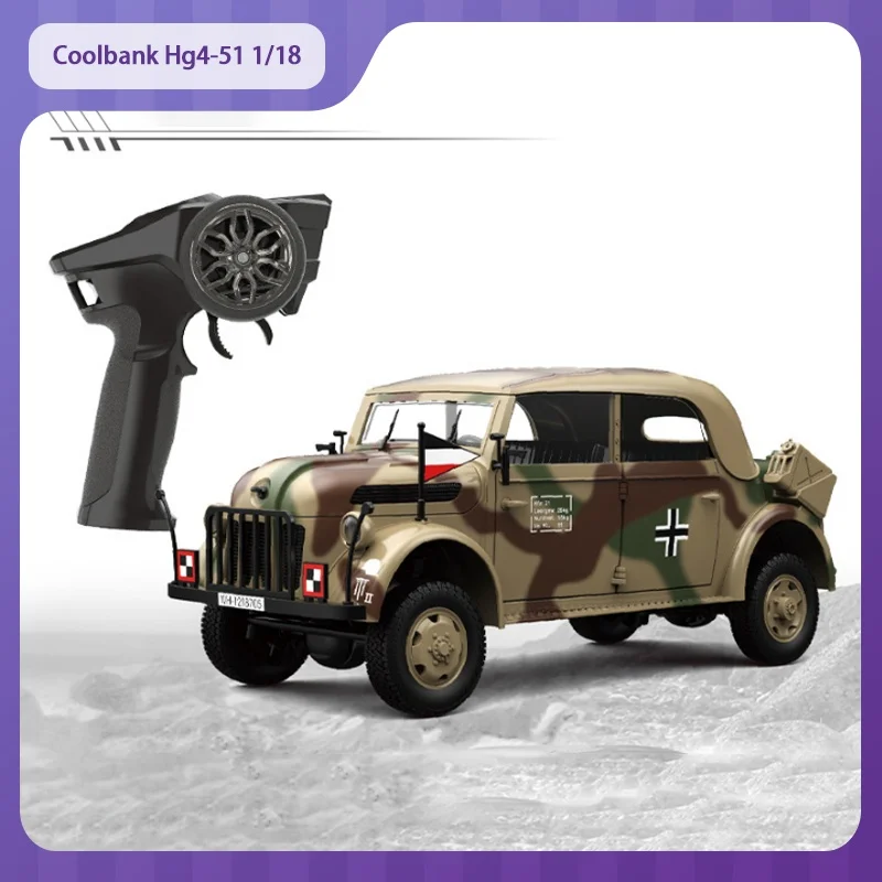 

Coolbank Hg4-51 1/18 Rc Car German Command Vehicle Acoustic Remote Control Tank Climbing Car Smoke Simulation Military Model Toy