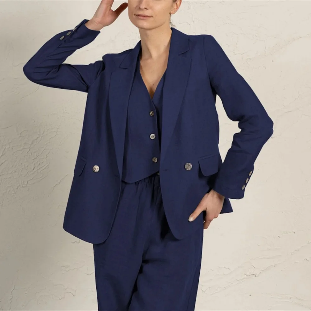 

Wedding Guset Suits for Women Elegant Single -breasted Lapel 3Pieces(Jacket+Vest+Pants) Bride Mother Groom Blazer Set
