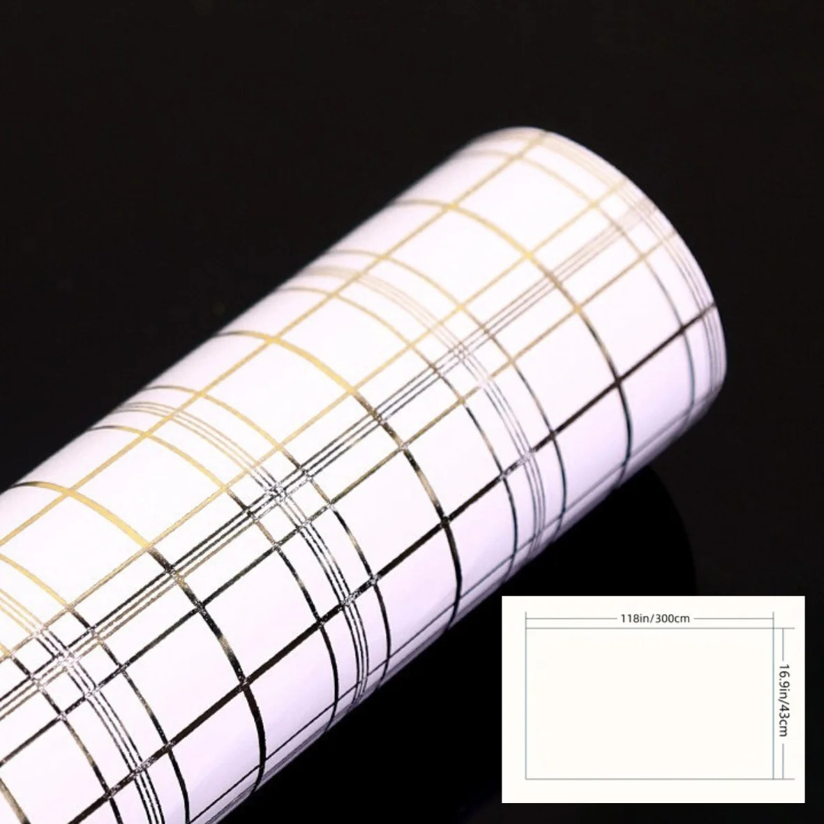 gold Advanced grid wrapping paper - 43cm x 3m, modern minimalist design, elegant and sophisticated wrapping paper, durable paper view 6