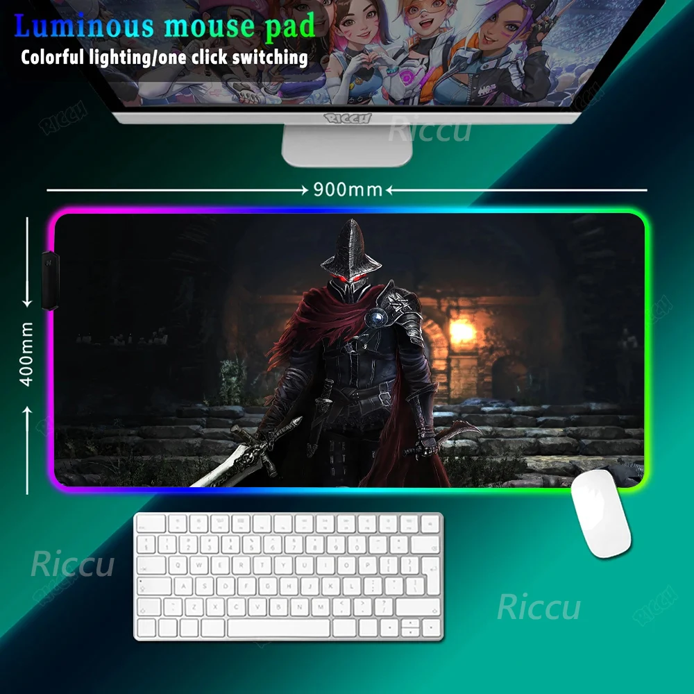 Hot selling item Dark Souls Mouse Pad RGB HD printing Gaming mouse pad rubber electronic sports blanket speed fluent mouse pad