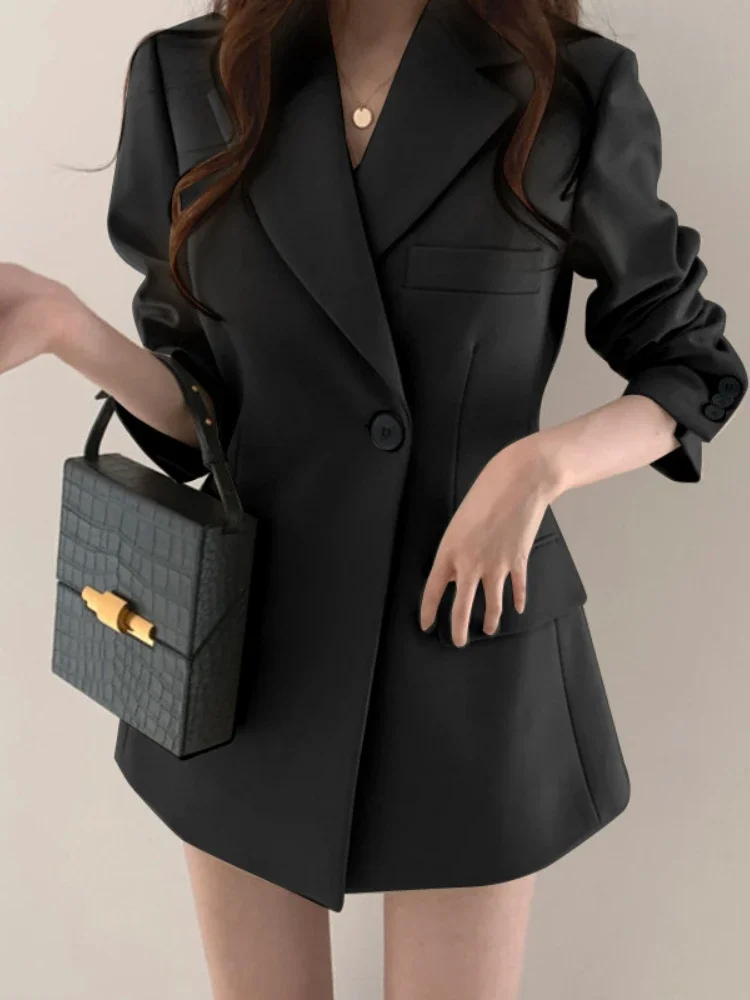 Suit Jacket Woman New in Fashionable Spring Autumn Korean Fashion Retro Elegant Commuting Top Loose Fit Trendy Women\'s Outerwear