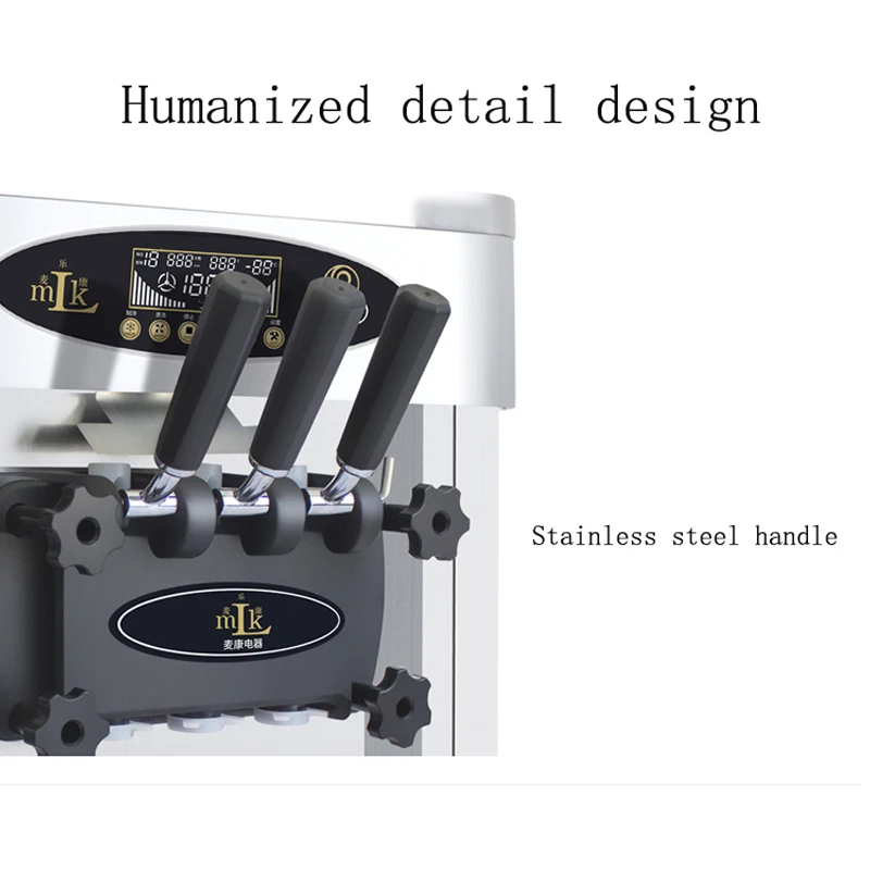 ステンレス製アイスクリームメーカー 3種類のフレーバー ソフトクリームマシン 静音設計 アイスクリーム自動販売機 販売中