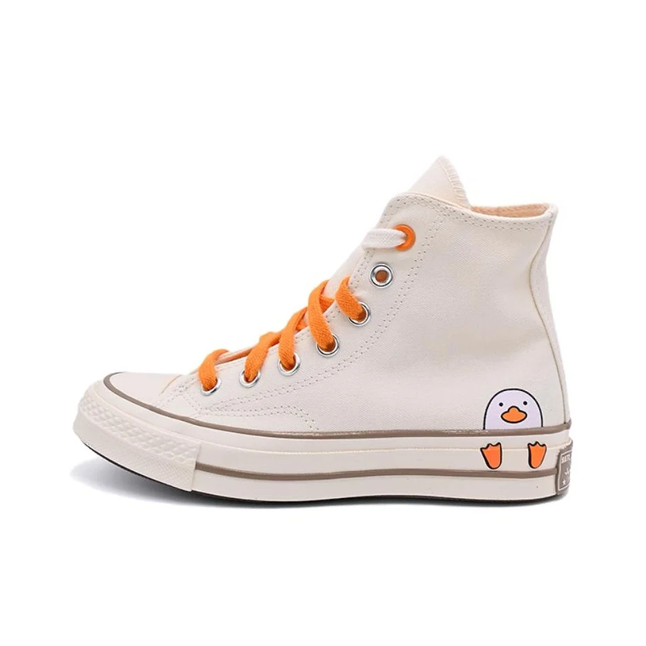 Converse CHUCK TAYLOR Abrasion Resistant High top Skateboard Shoes Unisex Beige Orange A16575C