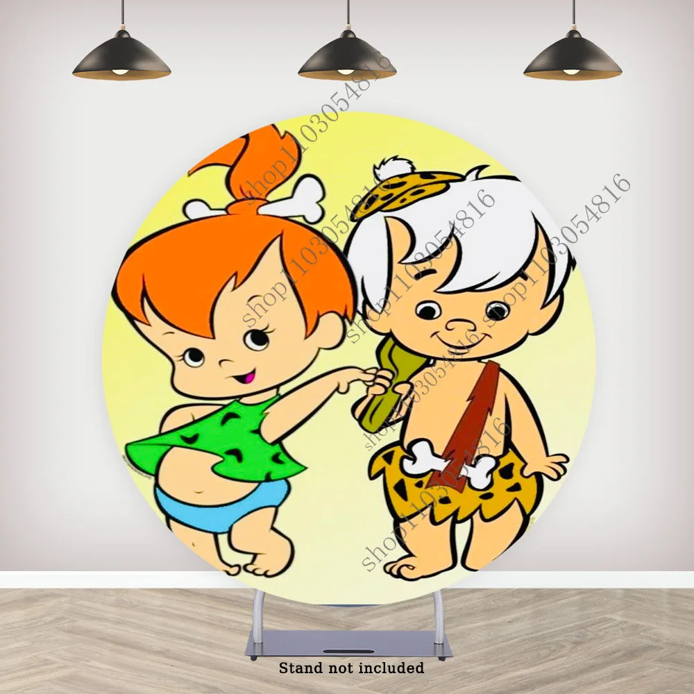 Los Picapiedra Foto Achtergrond Kids Verjaardagsfeestje Cirkel Foto Achtergrond Evenement Photo Booth Plint Covers Thema Feestartikelen