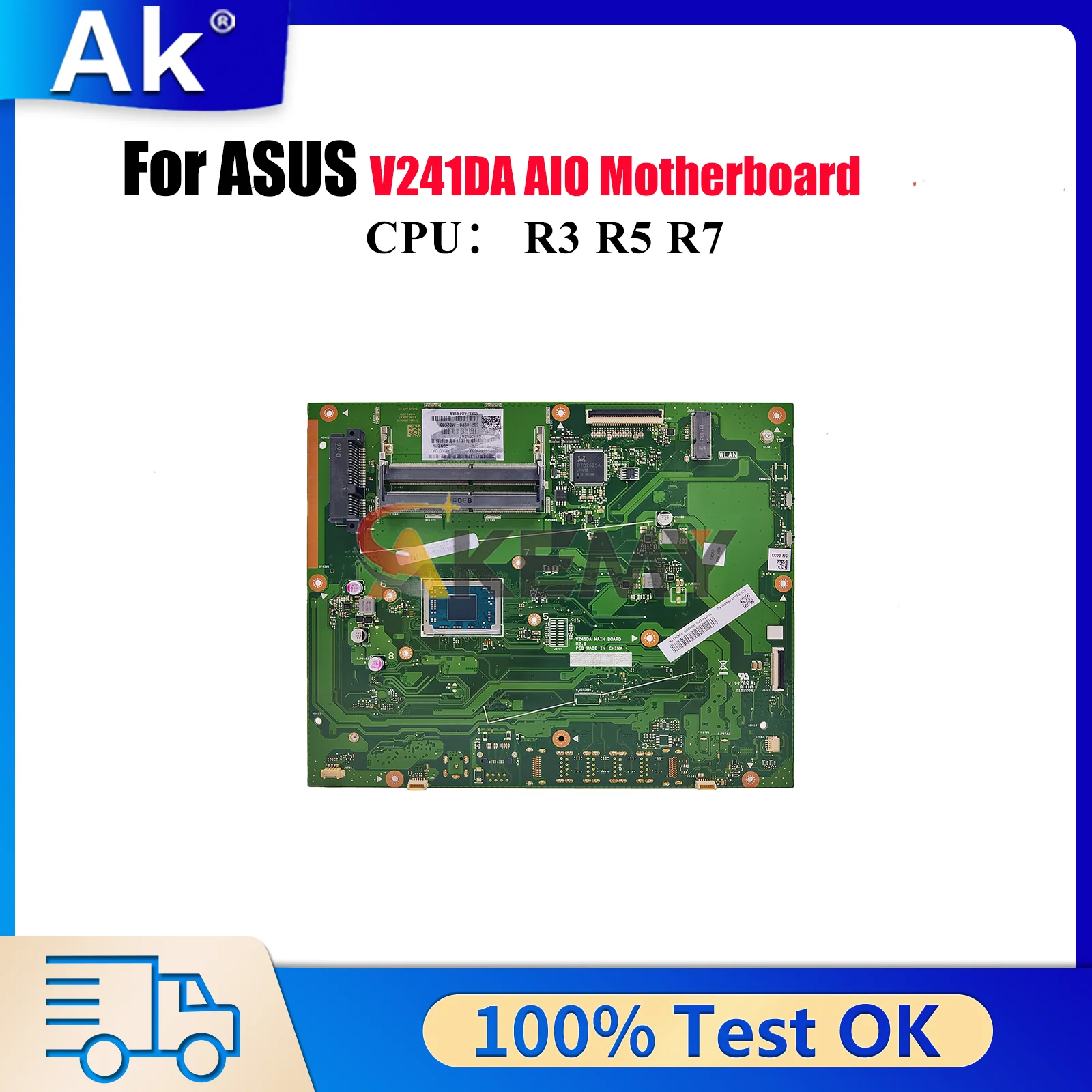

Материнская плата V241DA для ASUS Vivo AiO V241D V241DA, материнская плата с процессором R3 R5 R7, 100% тестирование, ОК, быстрая доставка, высокое качество