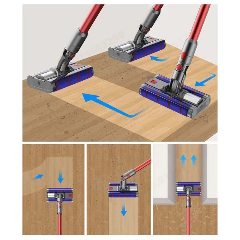 Electric Double Floor Brush Head Parts And Tools For Dyson V7 V8 V10 V11 Vacuum Cleaner Soft Sweeper Roller Head Floor Brush