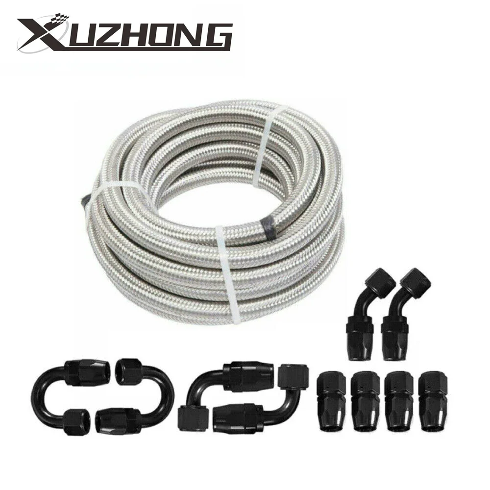 

CPE Nylon Braided Fuel Line with 10PCS 6AN AN8 Fittings Hose End Kit