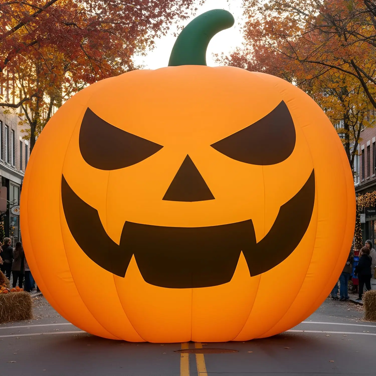 20Ft Giant Thanksgiving Inflatables Pumpkin Outdoor Decor Extra Large Blow up Pumpkin with Built-in LED Lights for Home Garden