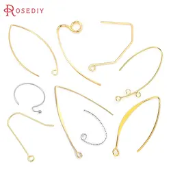 18K Gold Color Brass Long Wire Earring Hook High Quality Diy Jewelry Making Supplies Earrings Accessories for Women
