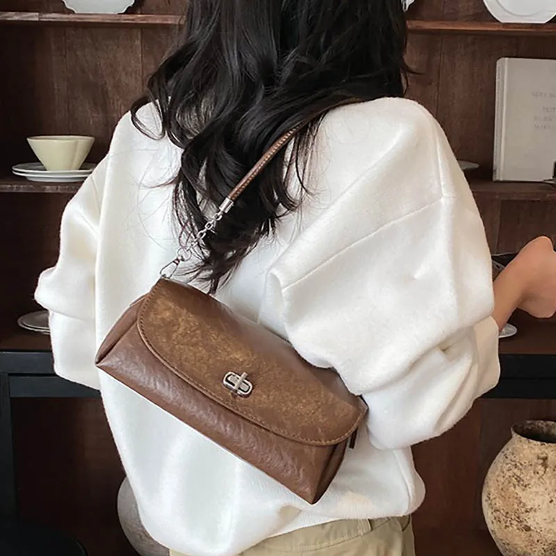 Ladies' Handbag 2026 Slant Bag Shoulder Bag Simple Crossbody Exquisite Armpit Bags Commuter Retro Bags