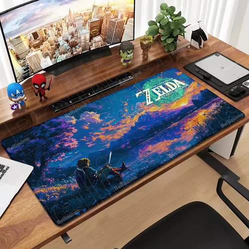 Alfombrilla de escritorio para armario de Gamer, alfombra para teclado, accesorios para juegos de ordenador, alfombrilla de expansión antideslizante, alfombrilla para ratón Zelda Xxl, alfombrilla de Anime
