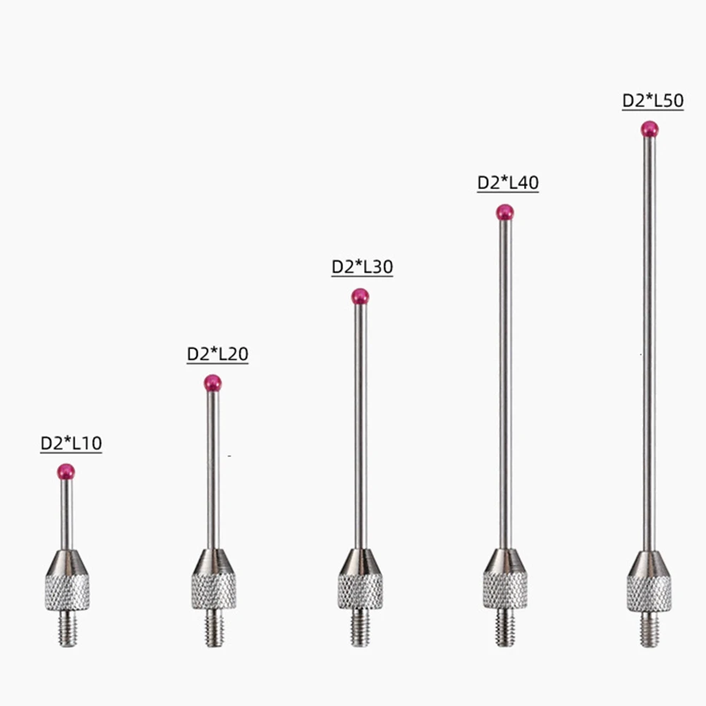 Efficient Stylus Ball CNC Probe Head 10-50mm Length Range 2mm Ball M2.5 Thread Porcelain Stem Precise Measurements
