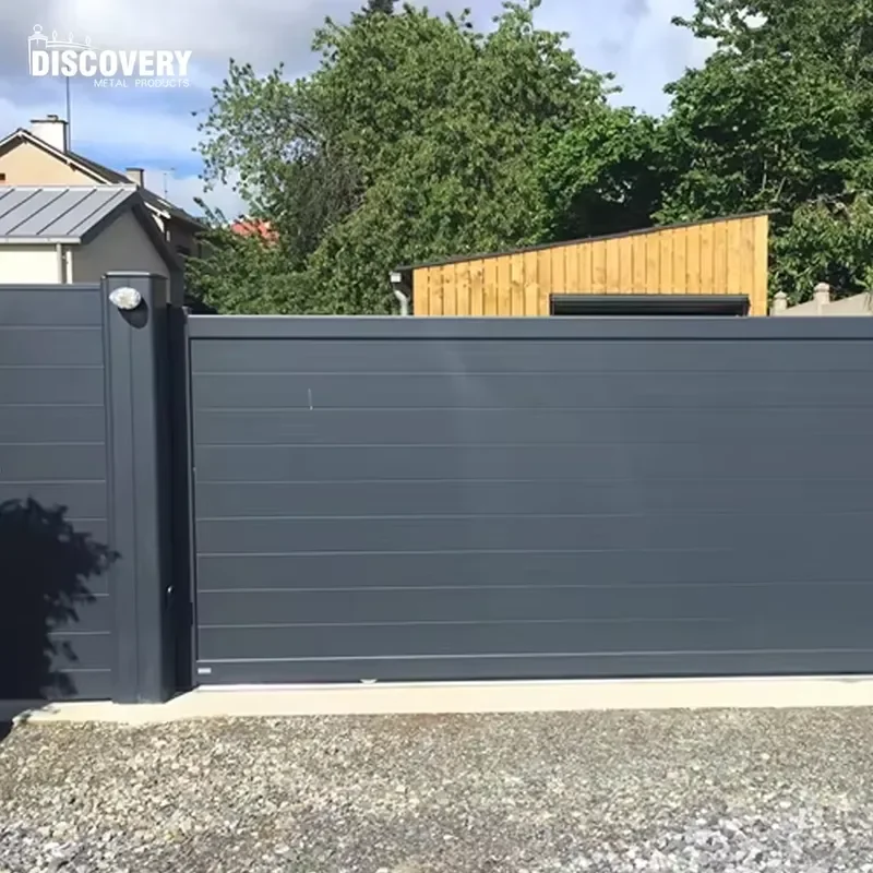 Aluminum Automatic Sliding Main Gates Designs Powder Coated Driveway Sliding Gate