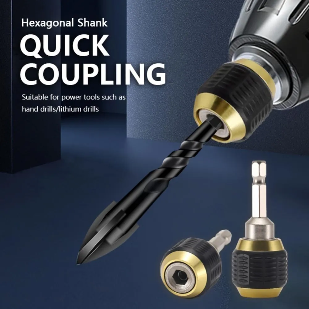 Meikela 60 Mm Bor Chuck Obeng Impact Driver Adapter 1/4 Hex Shank Thread Drill Bit Holder Quick Change Convertor Adapter