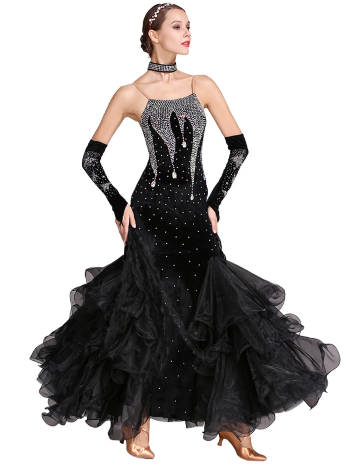 

2025 Newest Woman Ballroom Dance Competition Dress Dance Ballroom Waltz Standard Dance Dress Women Ballroom Dress S7016