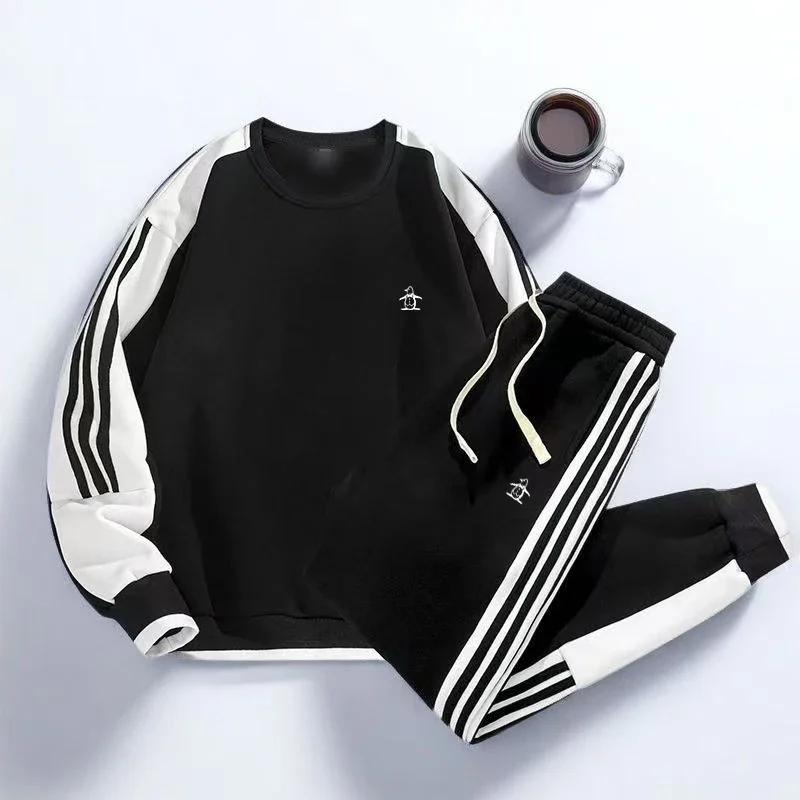 2025 round neck sports suit, golf sweatshirt, spring and summer trendy pants, loose fit