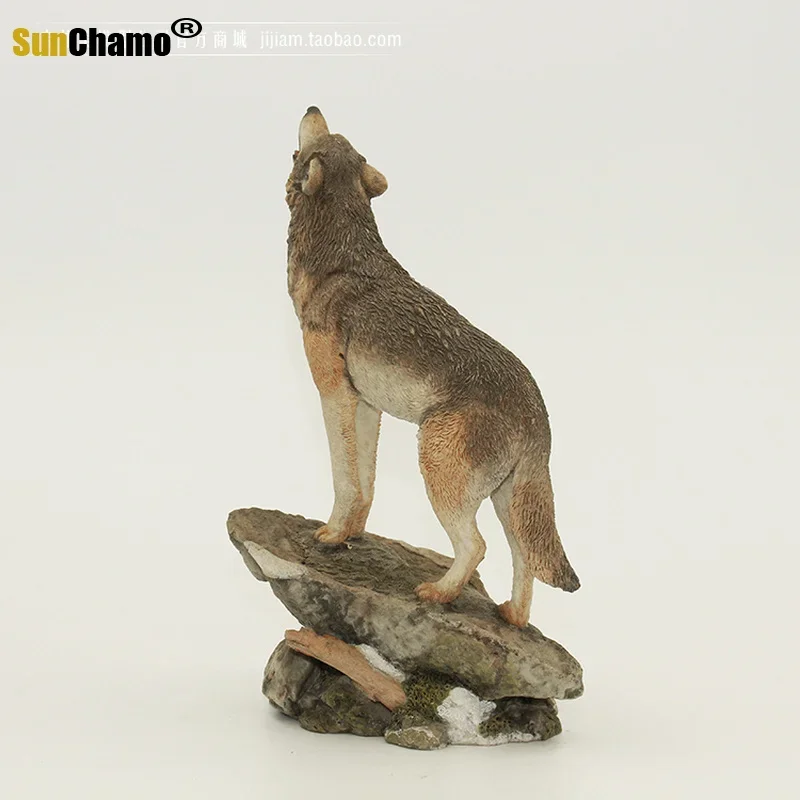 Wolf Art Collection Simulation Animal Model Home Resin Figurines Miniatures Decoration Crafts Accessories Decor for Living Room