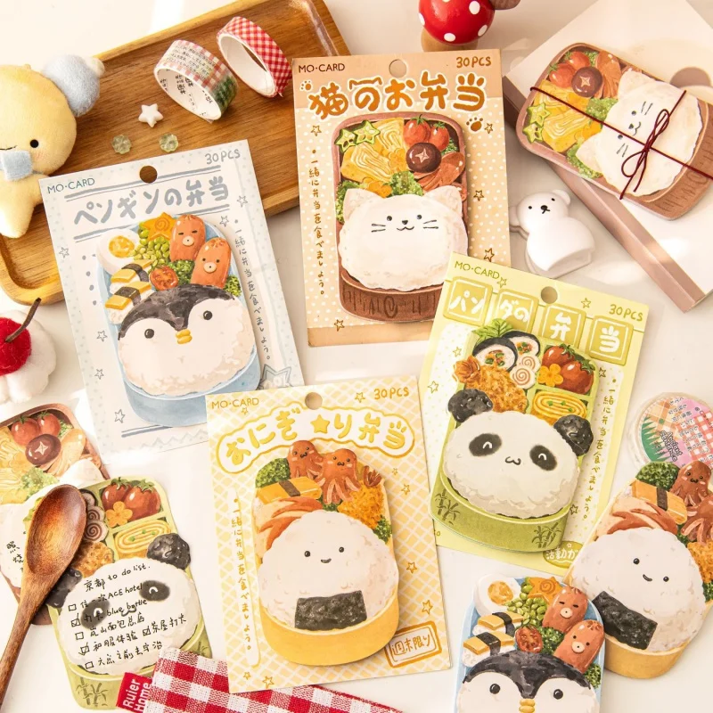 24pcs/lot Kawaii Animal Lunchbox Memo Pad Sticky Notes Cute N Times Stationery Label Notepad Bookmark Post School Supplies