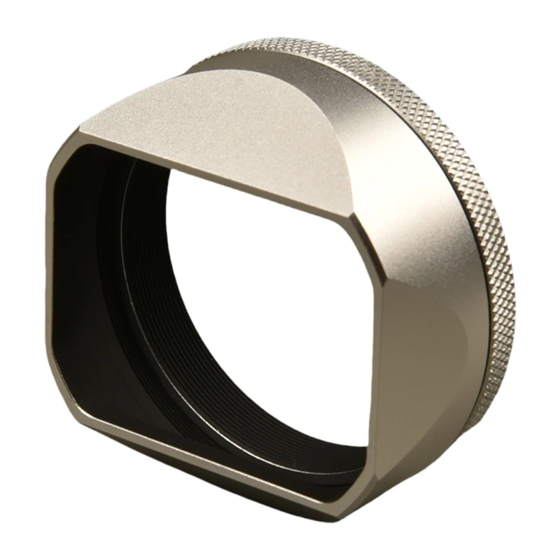 Metal Lens Hood Square Lens Cover Caps Wear Resistant Lens Protector for X100VI X100V Cameras Repair Gold