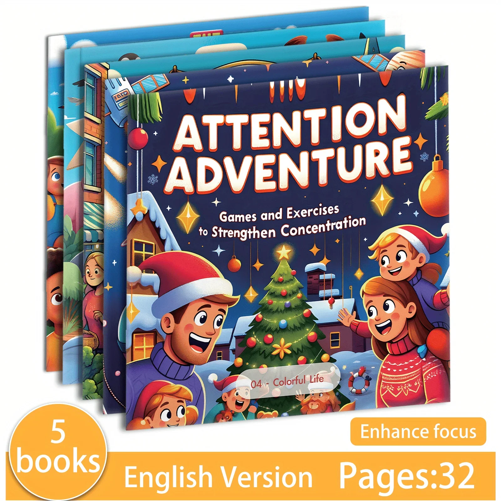 Kids Concentration Training Book Animal Adventure Busy City Colorful Life Preschool Educational Activity Book Learning Gift
