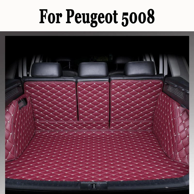 Car Trunk Mat For Peugeot 5008 P87 2017~2023 Auto Interior Decoration Cargo Tray Trunk Waterproof Protective Pad Car Accessories