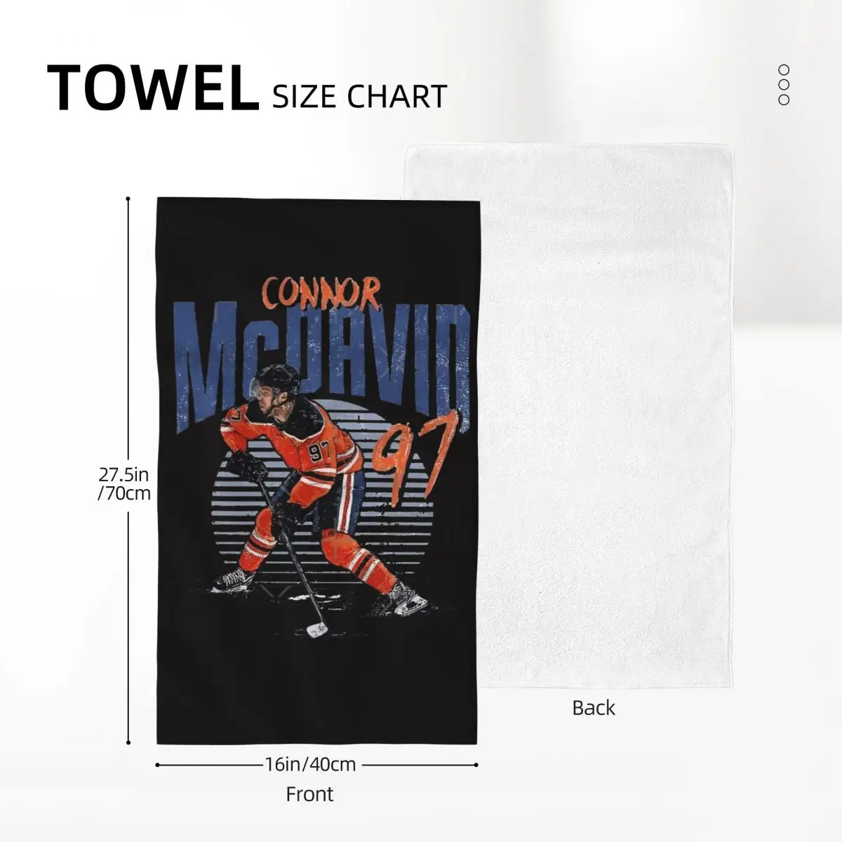 مخصص كونور ماكديفيد 97 لمحبي إدمونتون أويلرز منشفة وجه ناعمة سريعة الجفاف حمام سباحة مناشف قطنية ماصة
