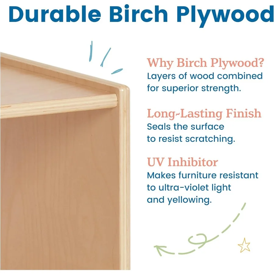 Toddler Book Display Beginner Bookshelf for 's Room Organization Natural Wooden Design with Open Shelves to Showcase Storybooks