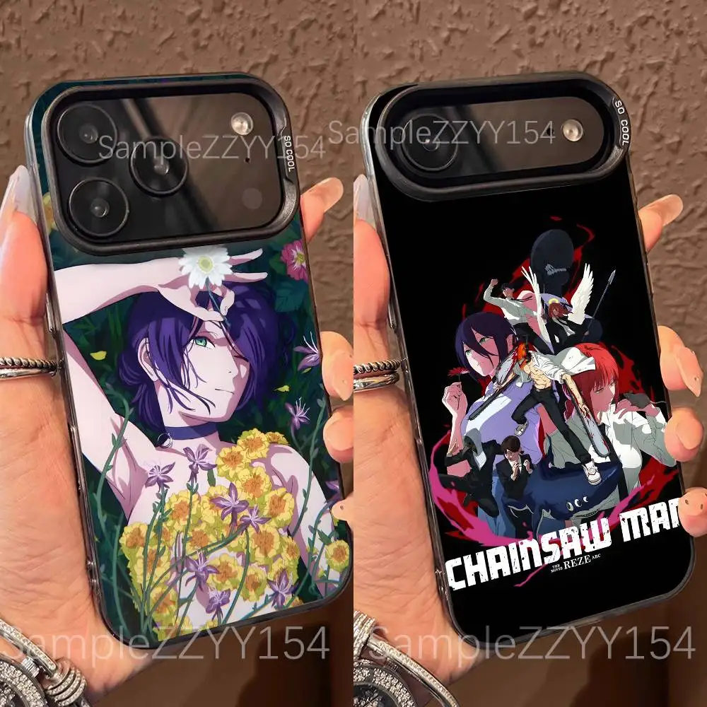 

C-Chainsawman Reze Arc Movie Phone Case For iPhone 17,16,15,14,13,12,X,8,Pro,Max,Plus,E,SE4,Air,Mini Black IMD Matte