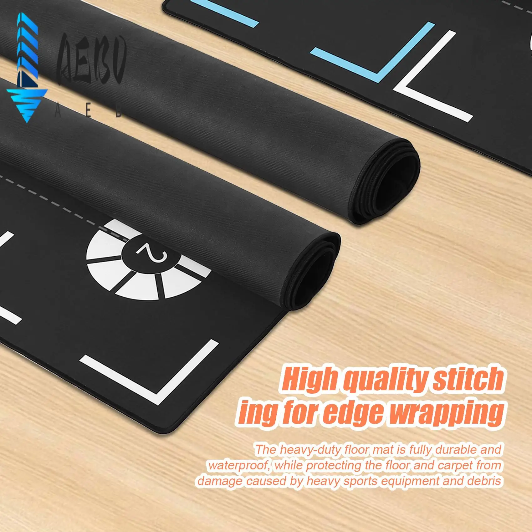 AEB0-표준 농구 훈련 매트 미끄럼 방지 발 연습 매트 드리블 제어 보조 발걸음 매트 성인용 108X76Cm