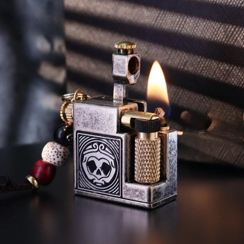 

New New High-end Creative Mini Lighter Compact Metal Grinding Wheel Lighter High-end Cigarette Man Accessories