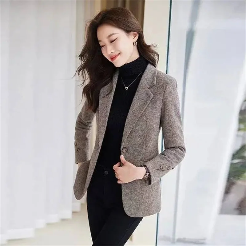 Suit Jacket Autumn And Winter This Year's Popular Thick Top 2024 New Small Women's Suit