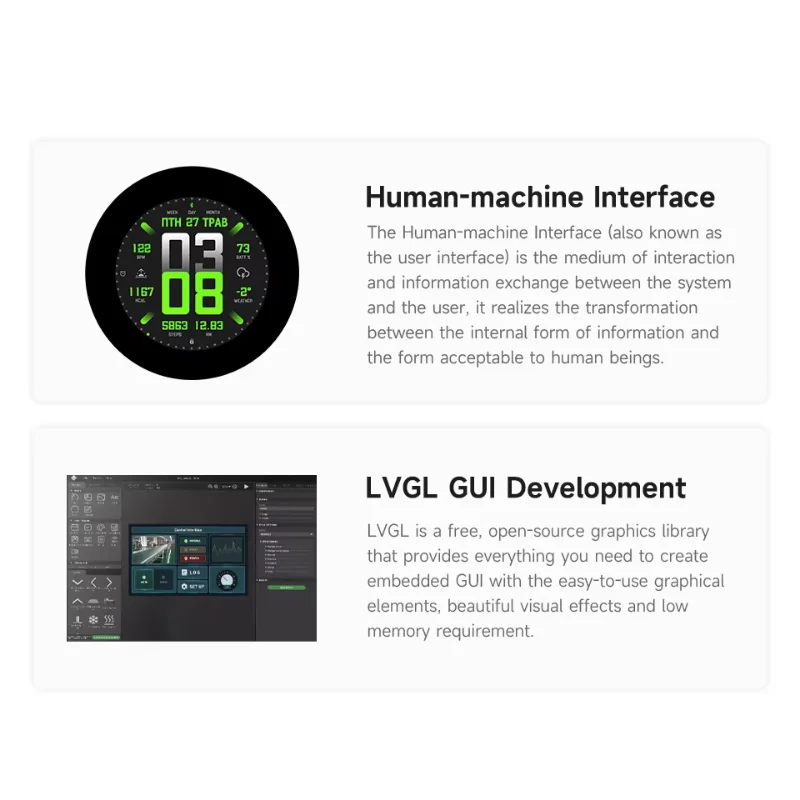 ESP32-S3 placa de desenvolvimento touchscreen ips de 2.1 polegadas esp32 display 480x480 processador dual-core lx7 de 32 bits para arduino ide/ESP-IDF