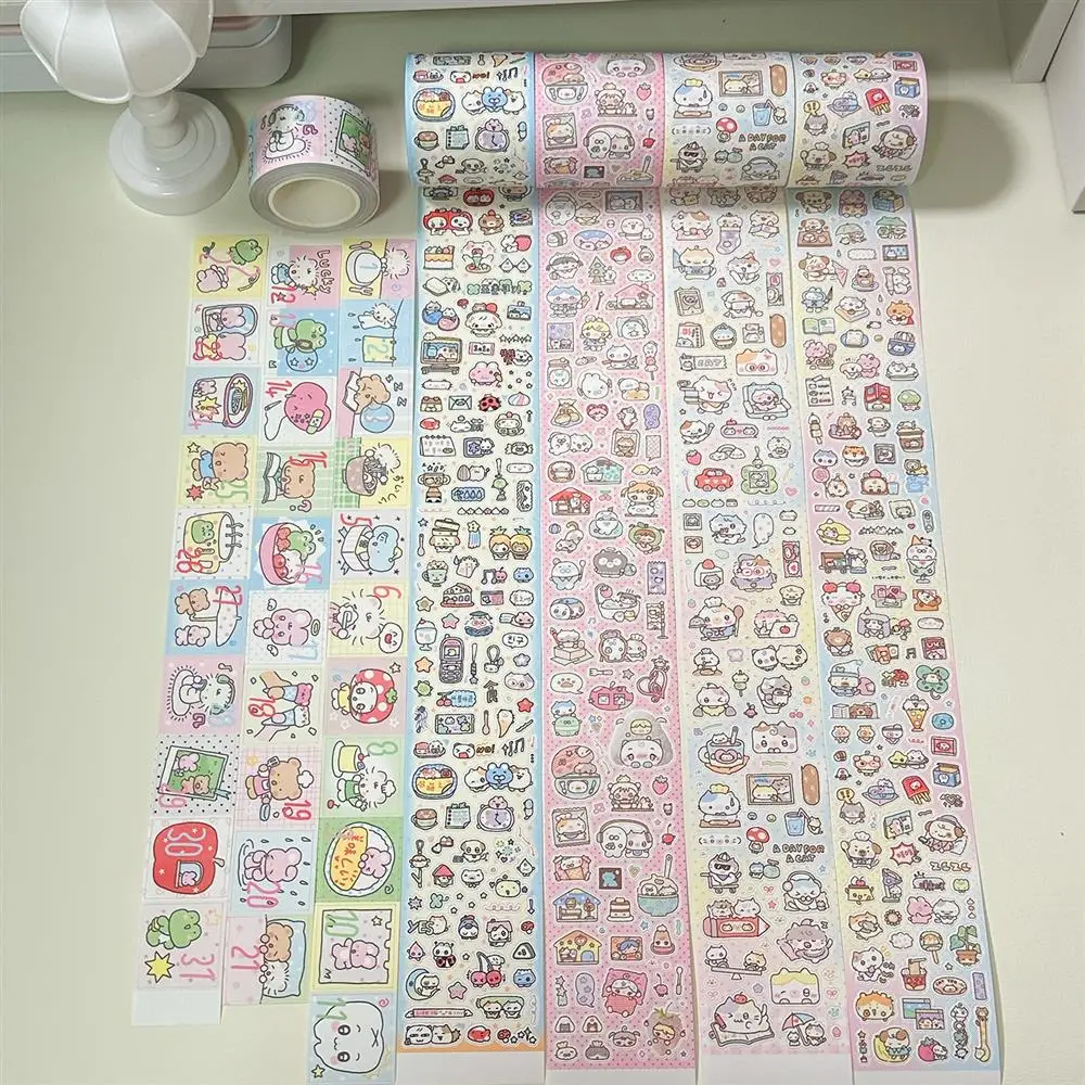 Club A Rabbit Jouraling Sticker Roll Faceu Daily Payment Versatile Elements Collage Tape Fine Flash Die Cut