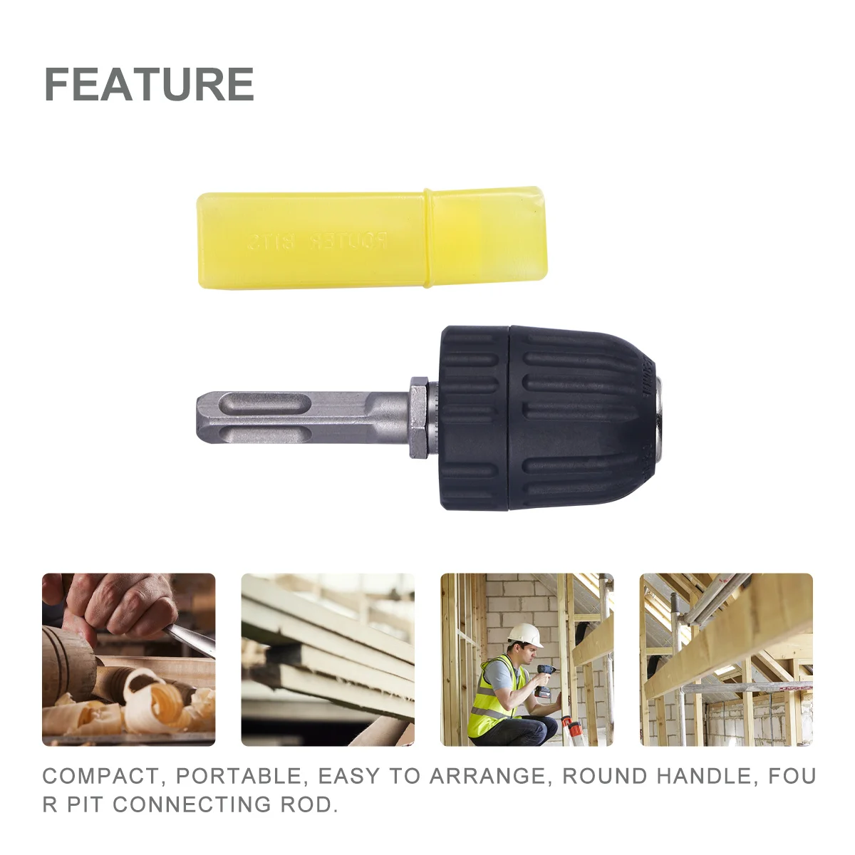 Uchwyt wiertarski z kwadratowym trzpieniem 0,8-10 mm, adapter do młota udarowego i wkrętarki udarowej, wytrzymałe metalowe narzędzie konwertujące