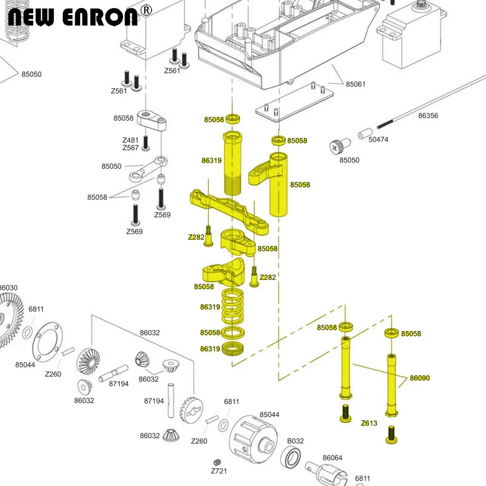 Enron合金ステアリングコンポーネント,サーボ保護アセンブリ,1/8 hpi Vapageフラックスhp xl x 4.6 21 25 ss 5.9 4.1,新規